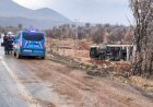 Malatya’da kontrolden çıkan kamyon devrildi: 1 yaralı