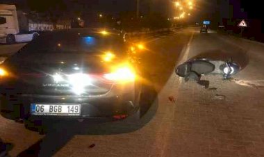 Otomobil ile motosiklet çarpıştı: 1 yaralı