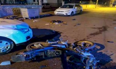 Motosiklet ile otomobil çarpıştı: 1 yaralı