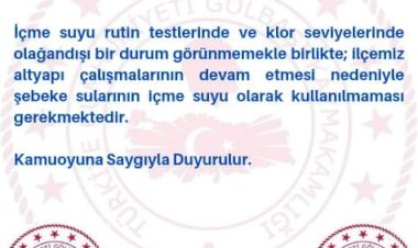 Kaymakamlıktan içme suyu açıklaması