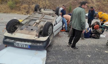 Adıyaman’da otomobil takla attı: 5 yaralı