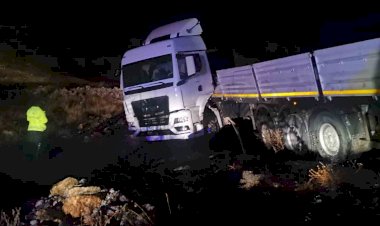 Malatya’da yoldan çıkan tır şarampole düştü: 1 yaralı