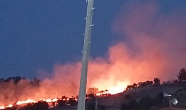 Gölbaşı’nda 10 dönümlük alanda kuru otlar yandı