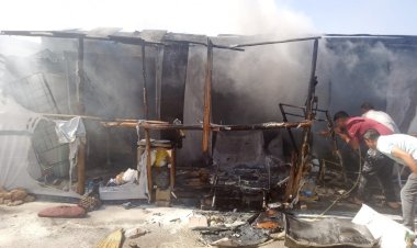 Alev alan konteyner yandı