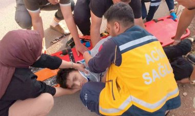 Motosikletin takla atma anları kameraya yansıdı