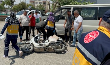 Bisiklet ile motosiklet çarpıştı: 1 yaralı