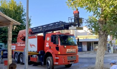 Yavru Serçeye Gölbaşı İtfaiyesinden Şefkat Eli