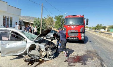 Takla atan otomobilin sürücüsü yaralandı