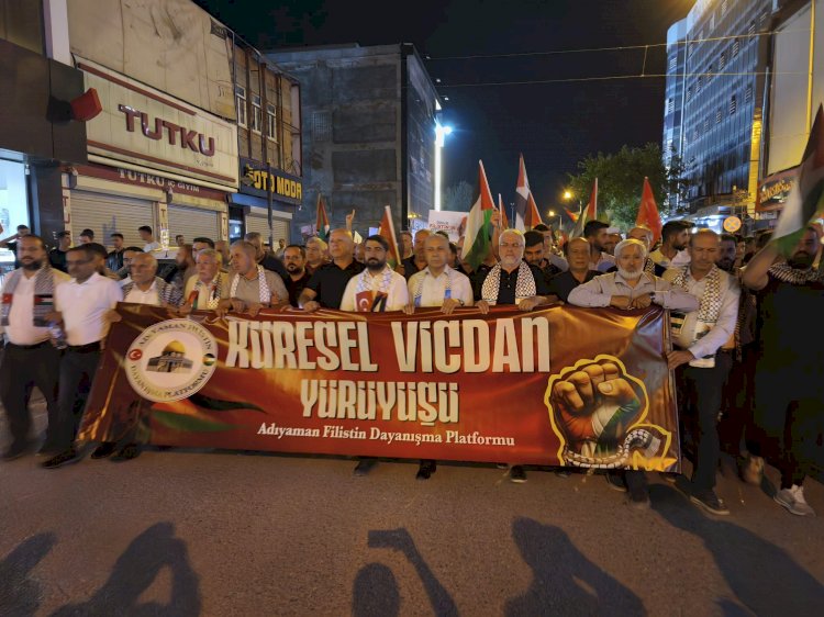 Adıyaman’da Filistin için dayanışma yürüyüşü